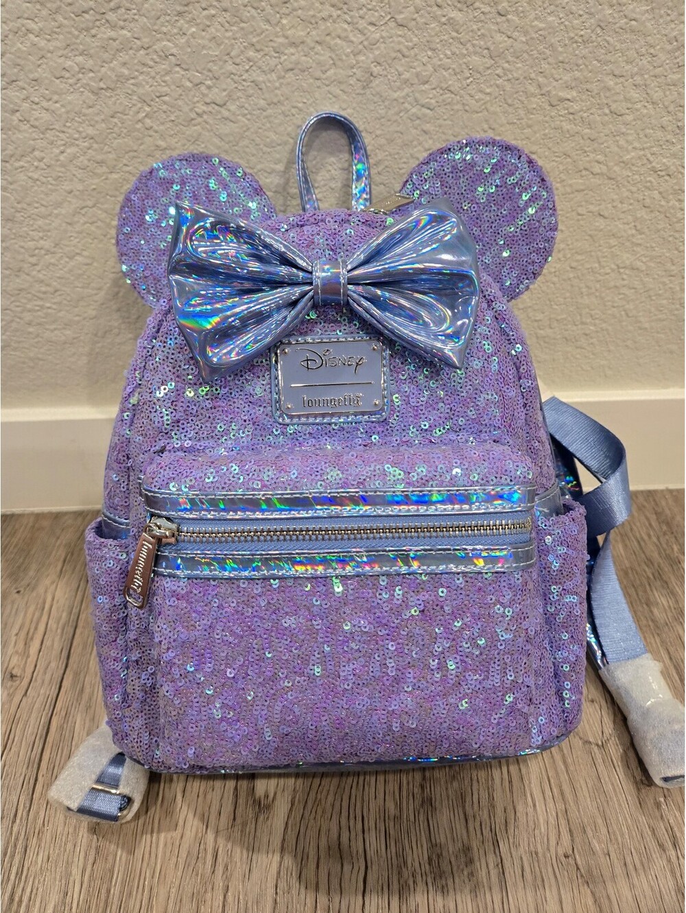 Loungefly Purple Sequin Minnie Mouse Ears Backpack